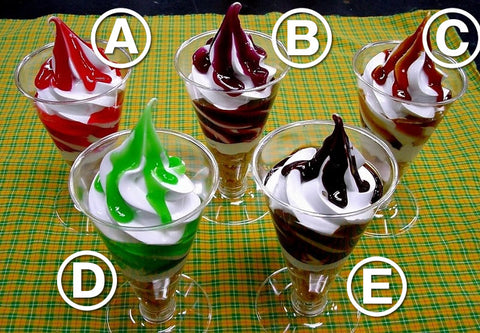 Assorted Syrup Topping Sundaes Replica