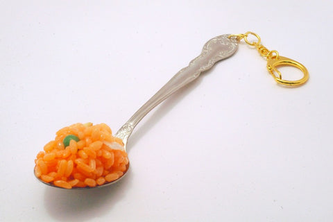 Chicken Rice on Spoon (large) Keychain