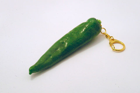 Green Chili Pepper Keychain