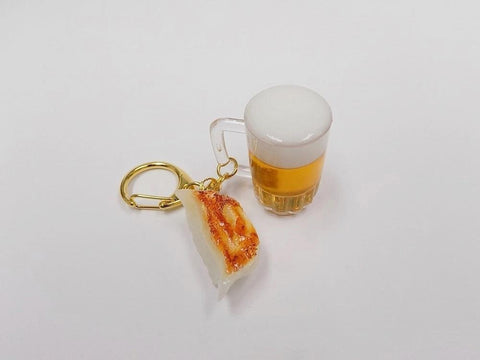 Beer (mini) & Gyoza Dumpling (Japanese Pot Sticker) (mini) Keychain