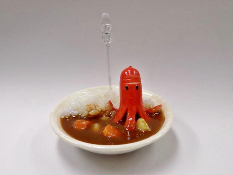 Curry Rice with Sausage (Mouthless Octopus-Shaped) Small Size Replica