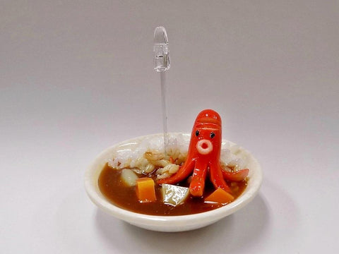 Curry Rice with Sausage (Octopus-Shaped) Small Size Replica