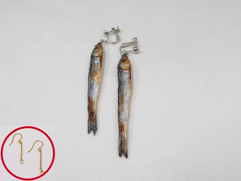 Dried Sardine (small) Pierced Earrings