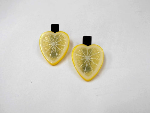 Lemon Slice (Heart-Shaped) Hair Clip (Pair Set)