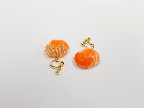 Orange (Heart-Shaped) Clip-On Earrings