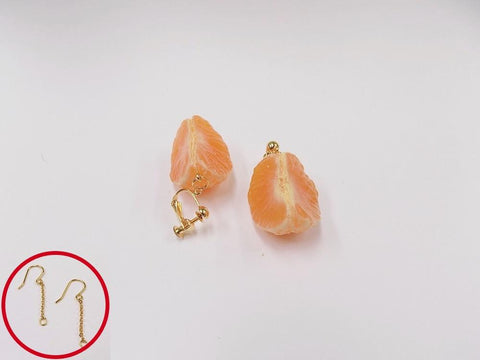 Peeled Orange (quarter-size) Pierced Earrings