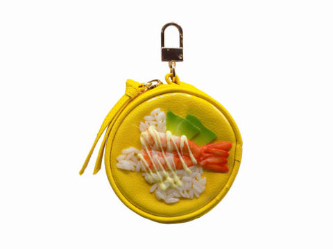 Avocado & Shrimp Rice Circular Purse Ver. 2 - Yellow