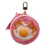Bacon & Egg Circular Purse Ver. 2 - Pink - Fake Food Japan