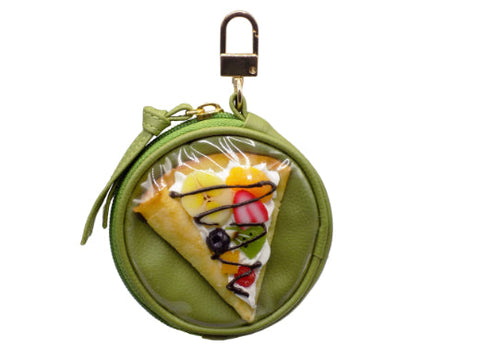 Crepe Circular Purse - Green