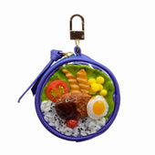 Hamburger Bento Circular Purse - Blue - Fake Food Japan