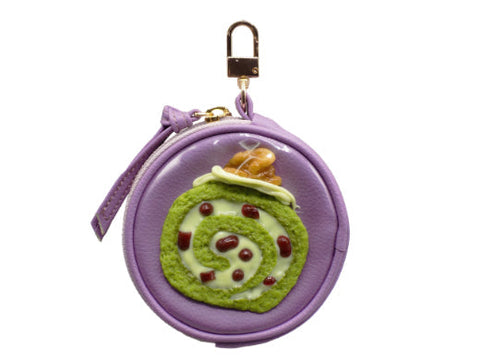 Matcha (Green Tea) Roll Cake Circular Purse Ver. 2 - Purple