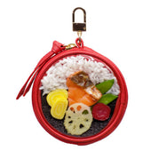 Salmon Bento Circular Purse - Red - Fake Food Japan