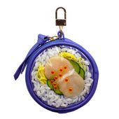 Salmon Roe & Scallop Rice Circular Purse Ver. 2 - Blue - Fake Food Japan