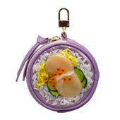 Salmon Roe & Scallop Rice Circular Purse Ver. 2 - Purple - Fake Food Japan