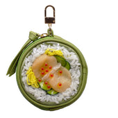 Salmon Roe & Scallop Rice Circular Purse Ver. 2 - Green - Fake Food Japan