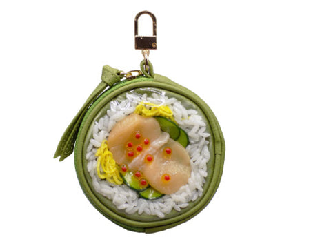 Salmon Roe & Scallop Rice Circular Purse Ver. 2 - Green