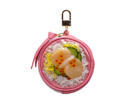 Salmon Roe & Scallop Rice Circular Purse Ver. 2 - Pink