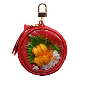 Salmon Roe & Sea Urchin Rice Circular Purse Ver. 2 - Red - Fake Food Japan