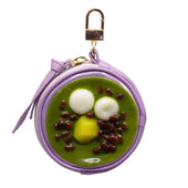 Zenzai Matcha (Sweet Red Bean & Green Tea Soup) Circular Purse Ver. 2 - Purple - Fake Food Japan