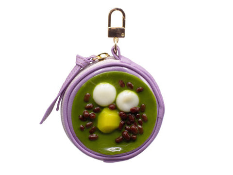 Zenzai Matcha (Sweet Red Bean & Green Tea Soup) Circular Purse Ver. 2 - Purple