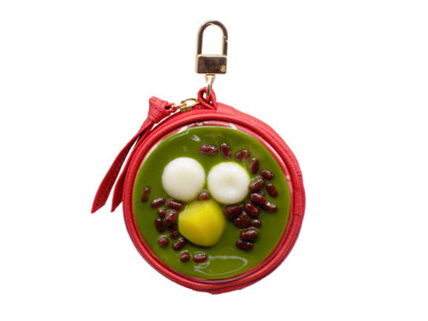 Zenzai Matcha (Sweet Red Bean & Green Tea Soup) Circular Purse Ver. 2 - Red