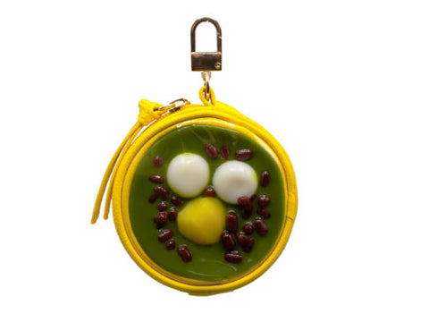 Zenzai Matcha (Sweet Red Bean & Green Tea Soup) Circular Purse Ver. 2 - Yellow