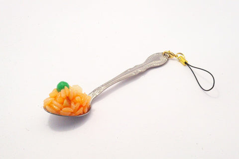 Chicken Rice on Spoon (small) Cell Phone Charm/Zipper Pull
