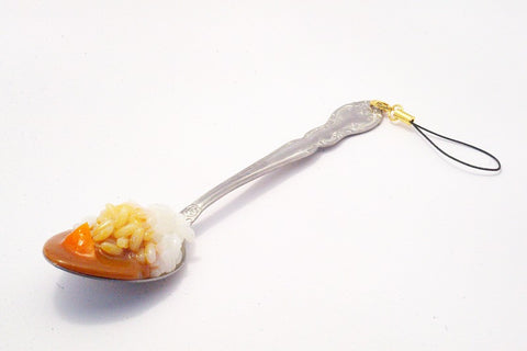 Curry with Carrots on Spoon (large) Cell Phone Charm/Zipper Pull