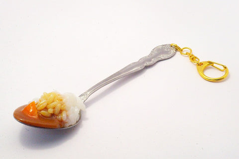 Curry with Carrots on Spoon (large) Keychain