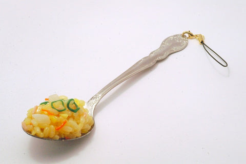 Fried Rice on Spoon (large) Cell Phone Charm/Zipper Pull