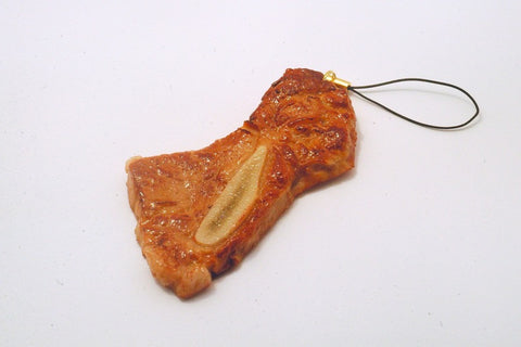 Grilled Chuck Steak with Bone Cell Phone Charm/Zipper Pull