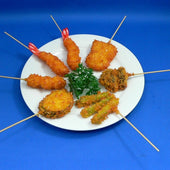 Kushi Katsu (Deep Fried Seafood, Meat & Vegetable Skewers) Replica - Fake Food Japan