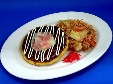 Okonomiyaki (Pancake) & Yakisoba (Fried Noodles) Dish Replica