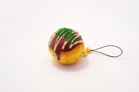Takoyaki (Fried Octopus Ball) with Mayonnaise Cell Phone Charm/Zipper Pull