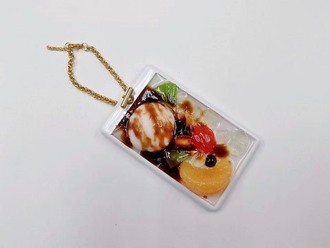 Anmitsu with Ice Cream Dessert Pass Case with Charm Bracelet