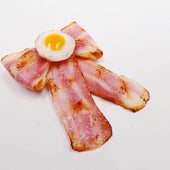 Bacon & Egg (Ribbon-Shaped) (large) Hair Clip - Fake Food Japan