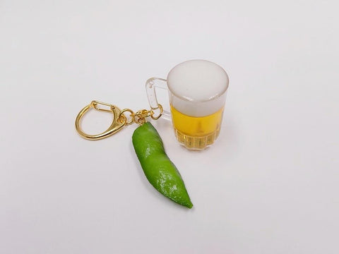Beer (mini) & Green Soybean Keychain