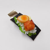 Boiled Egg in Soy Sauce & Kara-age (Boneless Fried Chicken) (large) Hair Clip - Fake Food Japan