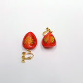 Cherry Tomato (quarter-size) Clip-On Earrings - Fake Food Japan