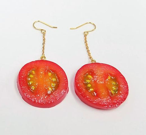 Cherry Tomato Slice Pierced Earrings