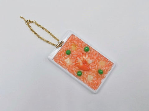 Chicken Rice with Shrimp Pass Case with Charm Bracelet