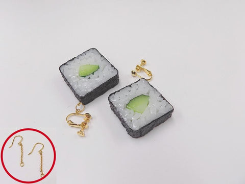 Cucumber Roll Sushi Pierced Earrings