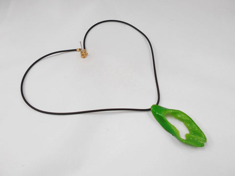 Cut Green Chili Pepper Necklace