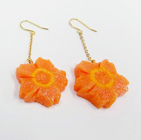 Flower-Shaped Carrot Ver. 2 Pierced Earrings