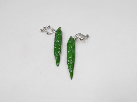 Green Chili Pepper (mini) Clip-On Earrings