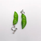 Green Soybean Clip-On Earrings - Fake Food Japan