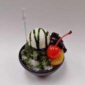 Green Tea (Matcha) Kakigori (Snow Cone/Shaved Ice) Small Size Replica - Fake Food Japan