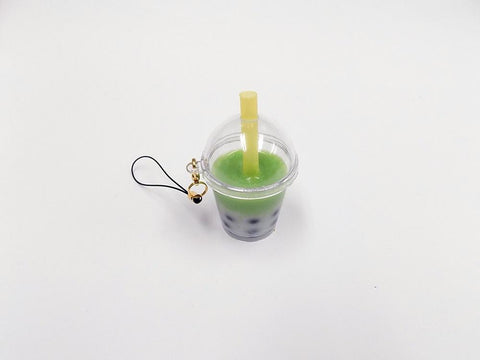 Green Tea (Matcha) Tapioca Drink (mini) Cell Phone Charm/Zipper Pull