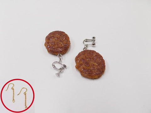 Hamburger Patty (small) Pierced Earrings