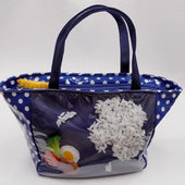 Hamburger Patty, Sunny-Side Up Egg, Broccoli & Cherry Tomato Tote Bag - Fake Food Japan
